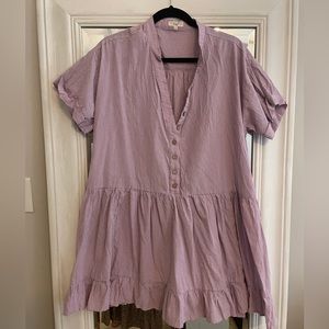 Lilac Striped Dress -cotton